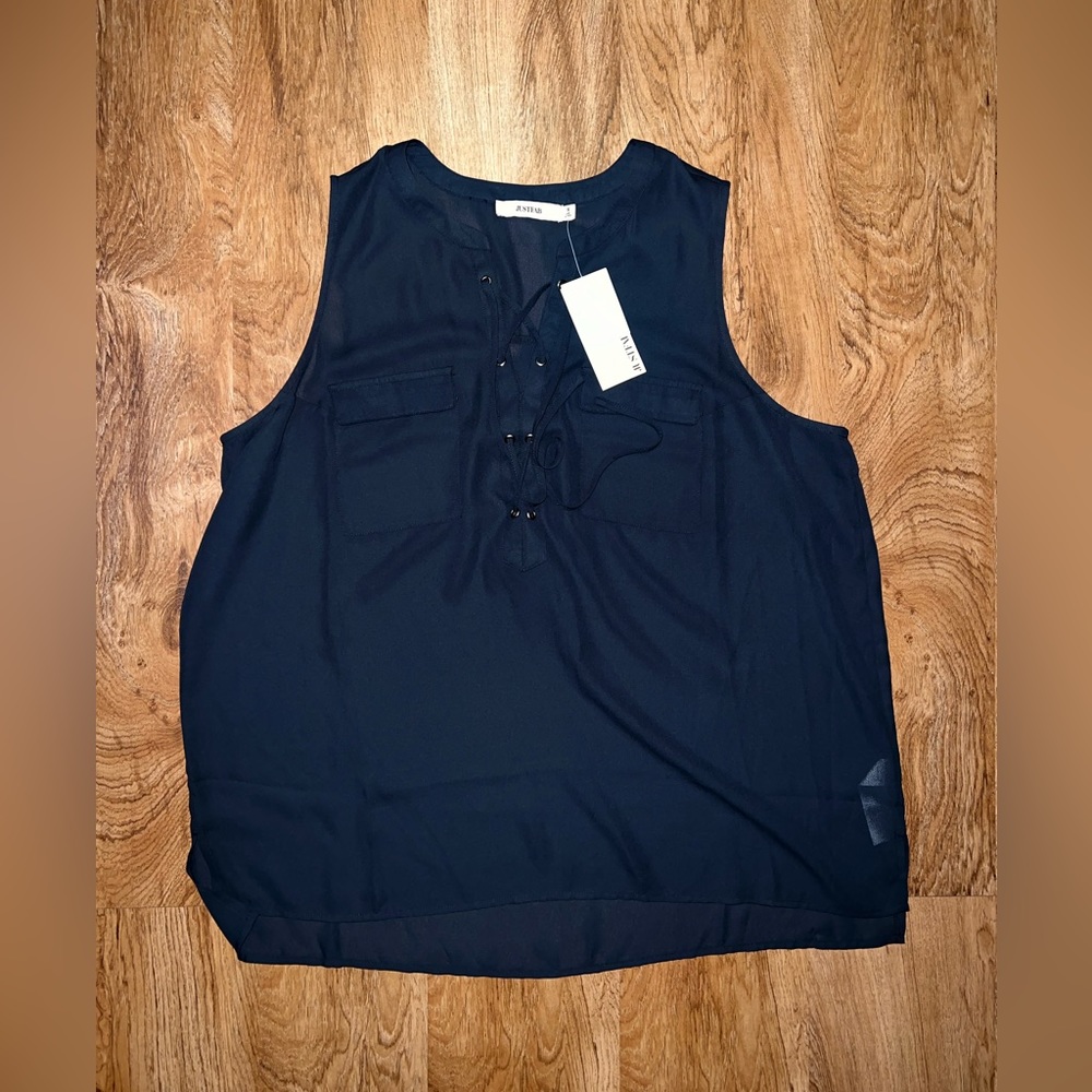 Just Fab lace up tank top